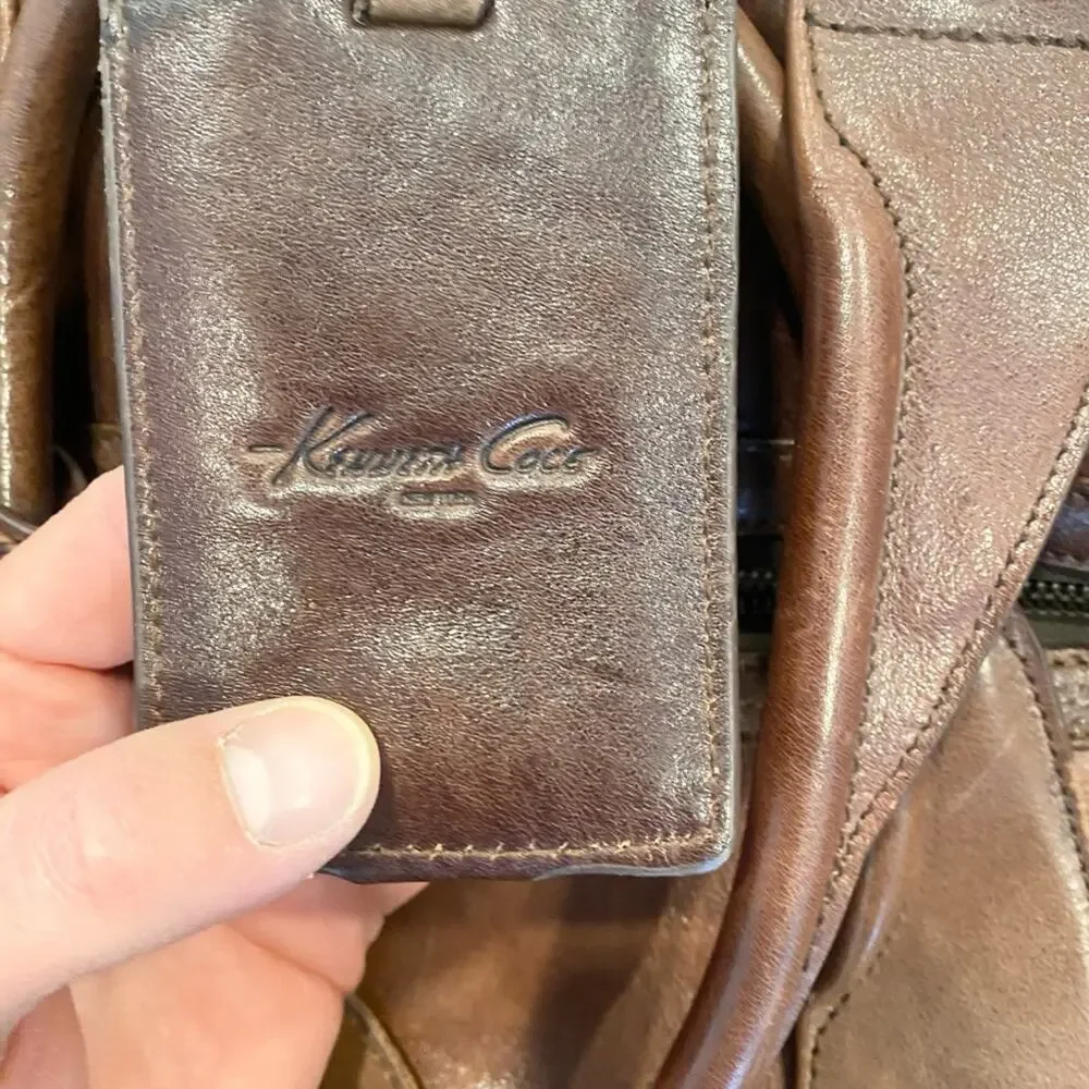 Kenneth Cole Leather Weekender Duffle Bag